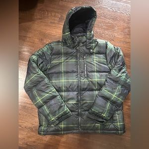 NWT Polo Ralph Lauren Green Navy Plaid Down Filled Hooded Puffer Jacket